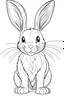 Placeholder: outline art for Bunny (Rabbit) coloring pages with sitch, white background, Sketch style, full body, only use outline, toddlers style, clean line art, white background, no shadows and clear and well outlined.