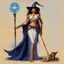 Placeholder: ConceptSheet [by Boris Vallejo]: woman wizard and her long rod with AD&D statistics