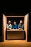 Placeholder: Three persons inside a box