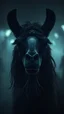 Placeholder: ,surrealism of the dark of a nightmare , hyper photorealistic, hyper detailed beautiful color, high resolution, fog, octane render, tilt shift, HDRI Environment, all pictures dark gray, Lama face