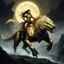 Placeholder: In the dim light of a dying moon, the warrior queen rode her mighty beast through the treacherous terrain of the forgotten lands. Her golden armor, polished by countless battles, gleamed in contrast to the dark, swirling mists that surrounded her. With each step, the ground trembled under the weight of her colossal lizard companion, its scales shimmering like precious gems. The creature's eyes, glowing with a primal intelligence, scanned the horizon for threats. They were close now—close to the