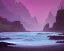 Placeholder: Night, stars, beach, calm, small waves, cool colors