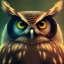 Placeholder: Owl, macro lens blur, hyperrealistic