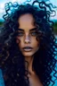 Placeholder: frontal beautiful caucasian woman, face mix from Aurelie Gomez de Oliveira, Zoey King with very soft and smooth edges, young version 25 years, beautiful perfect symmetric, goddess babe, beach waves dark hair, slightly prominent cheekbones, blue eyes, BALD HEAD