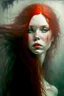 Placeholder: prompt: An image of a red-haired beautiful girl in the style of Mike Worrall, Stefan Gesell, Anton Semenov, Arthur Boyd, Gerald Scarfe, Wlad Safronow, Yves Tanguy and Christine Ellger. Style airbrush art with very soft muted colours and a hazy atmosphere. Bold oil paintings with thick brushstrokes and spots --ar 16:9