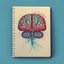 Placeholder: medicine notebook brain illustration, abstract, artistic, digital art