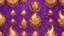 Placeholder: Hyper Realistic Glowing-Golden-Vintage-Patterns on Purple-background with fire-embers on it