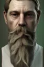 Placeholder: photorealistic white male bearded handsome, hyperdetailed painting, luminism, Bar lighting, complex, dark green miltary, 4k resolution concept art, Artgerm, WLOP, Alphonse Mucha, 3d render, octane render, intricately detailed, cinematic, awesome full color, hand drawn, dark, gritty, cinematic