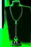 Placeholder: dark green velvet Necklace Mannequin Stand on a luxury table