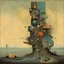 Placeholder: Malignantly useless, remedies of tragedy, abstract surrealism, by Arthur Secunda and Victor Pasmore and Wassily Kandinsky, maximalist mind-bending illustration; asymmetric; spooky colors, eerie, vertical and horizontal morse code dots and dashes, by Zdzislaw beksinski