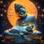 Placeholder: the style of Gustave Klimt, a Siamese cat sleeping in the lap of a sitting stone statue of a Buddha, completely relaxed. Modifiers: elegant dof photorealistic beautiful dynamic lighting 4K 3D cinematic postprocessing acrylic art focused stars neon glowi