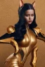 Placeholder: a poster of a Jenna Ortega, dressed as Catwoman, black leather, fine-art photography, rim lighting, 16k, full length, ultrarealistic, UHD faces, Unsplash, kodak ultra max 800, intricate, cinematic pose, centered symmetrical composition, stunning photos, masterpiece, grainy, centered composition