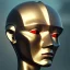 Placeholder: Robot cute profile head portrait, warrior costume, village, meditation, 8k quality