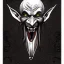 Placeholder: Nosferatu vampire with white skin and horns on the jaw with giant mouth full of fangs