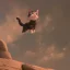 Placeholder: A cat flying