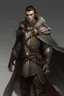 Placeholder: male high elf ranger wearing leather jerkin, a gray cloak and a mantle of brown feathers
