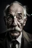 Placeholder: Highly detailed portrait of 80 years old man , ghost, mustache, scared