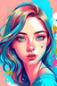 Placeholder: make illustration beautiful and creative pop of girl