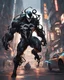 Placeholder: Venom mix with machine in solo leveling shadow artstyle, cyberpunk them, intricate details, highly detailed, high details, detailed portrait, masterpiece,ultra detailed,best quality
