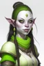 Placeholder: white skinned half orc young woman