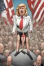 Placeholder: a victorious woman standing on top of trump's defeated body