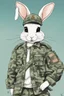 Placeholder: A pfp of a cute army bunny with army hat, camo shirt