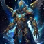 Placeholder: A battle suit made of galaxies and stars with a glove that has seven endless stones,A god-like man with infinite power who owns the galaxies,God-like man with infinite power who owns the galaxies and wears a beautiful crown, a jewel of diamonds and galaxies with weapons riding on a creature with an eagle head and eagle wings and eagle hands