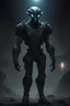 Placeholder: An alien in the dark, deserted Guard looks impressive, his armor flickers