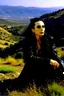 Placeholder: Diamanda Galas playing on a hillside