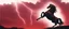 Placeholder: full silhouette of a horse rearing up(on left side, outlined by lighting), red sky, lightning bolts(from top to bottom left), in the speed force