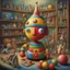 Placeholder: a magical whimsical photorealistic painted illustration with the best image of Kandinsky, in the style of tomasz alen kopera, strange hybrid between [plasticine characters gumby and pokey] and the kids tin toy [robbie the robot] at Christmas time, John Weber, Chiaparrelli, in style of Miro, Esther Pissarro style, bright happy colors, high resolution, fine detailed textures in the mix style of Gabriel Pacheco, wimmelbild, popsurrealism