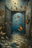 Placeholder: The prison of the butterflies, surreal, Busch painting style