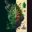 Placeholder: Create a visually captivating poster that represents the different stages of addiction and recovery, incorporating symbolic imagery of weed, smoke, and crushed weed.