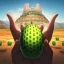 Placeholder: anime real life like cactus in the desert in arizona, grand canyon,anime, large hands wrapped around cactus