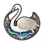 Placeholder: Sticker design on white background, swan in a lake in Anton Gaudi style, enameled, intricated details, photorealistic, ambient occlusion