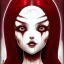 Placeholder: gothic girl, Junji Ito style, darkred tones,