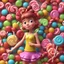 Placeholder: candy girl, stylized 3d. pixar, cartoon
