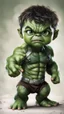 Placeholder: Little baby hulk, full portrait looking at the camera