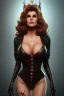 Placeholder: Raquel Welch as evil queen in black leather, leather, busty, cleavage, angry, stern look. character design by cory loftis, fenghua zhong, ryohei hase, ismail inceoglu and ruan jia. unreal engine 5, artistic lighting, highly detailed, photorealistic, fantasy