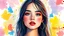 Placeholder: Quirky fashion portrait illustration in vibrant watercolor style, Portrait of a beautiful young woman surrounded by vibrant colors and airy lighting in this stunning fashion illustration featuring quirky watercolor brushstrokes, Surreal, textured, 3D, 8K, best quality, fine rendering, high detail, hyperrealism, high resolution, high definition, multi-layered, extreme focus, hyper sharp, hyperfocus,