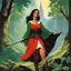 Placeholder: woman version of Allan a Dale the bard [art by Steve Rude] Robin Hood