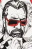 Placeholder: an disgusted and menacing Hans Gruber wearing red-tinted glasses