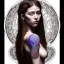 Placeholder: Dibujo de cuerpo entero de Sarah McDaniel Tribal celta bella pintada con tatuajes bella con estilo de Artemisia Gentileschi