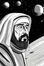 Placeholder: A drawing about Sheikh Zayed and space