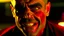 Placeholder: 4K, ultra detail, ombres lumieres et reflets maximum, full realism. Robbie Williams in vampire smiling with blood on his teeth