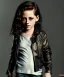 Placeholder: Kristen stewart toddler, full body, leather jacket, dramatic lighting, hyper realistic