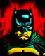 Placeholder: Portriat of the Batman, Fernando Botero style, digital art, red, black and yellow colors,