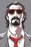 Placeholder: an muscular and menacing Hans Gruber wearing red-tinted glasses