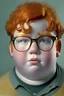 Placeholder: a fat ginger 13 year old boy with glasses