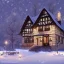 Placeholder: German village house, dark, candle light, snow 16k quality, hyper realistic, 3d render, dramatic lighting, octane render, volumetric lighting